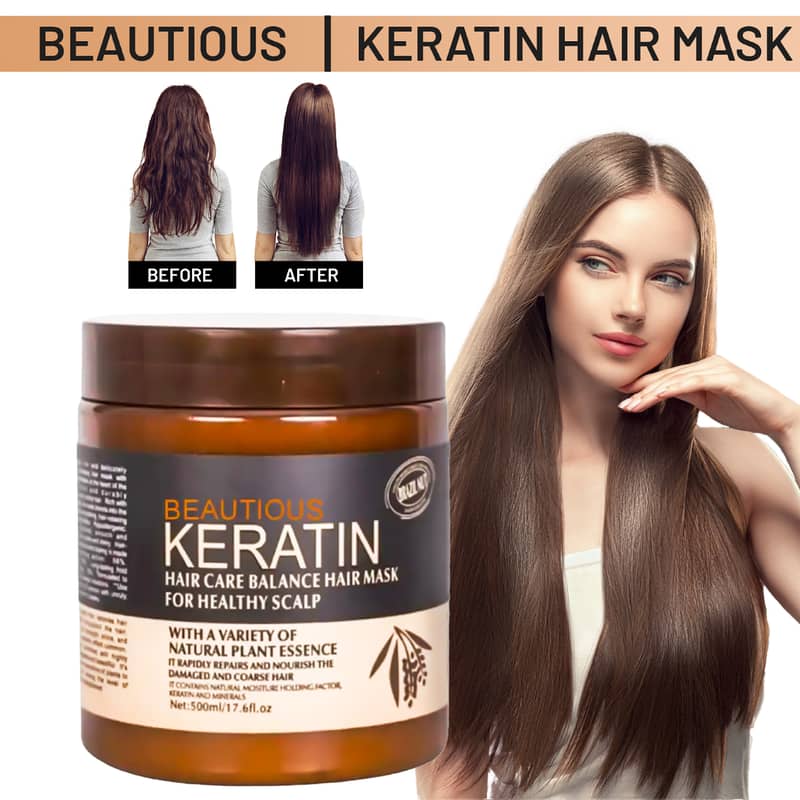 Beautious Keratin Hair Mask – 500ml | Deep Repair & Smoothening Treatment*